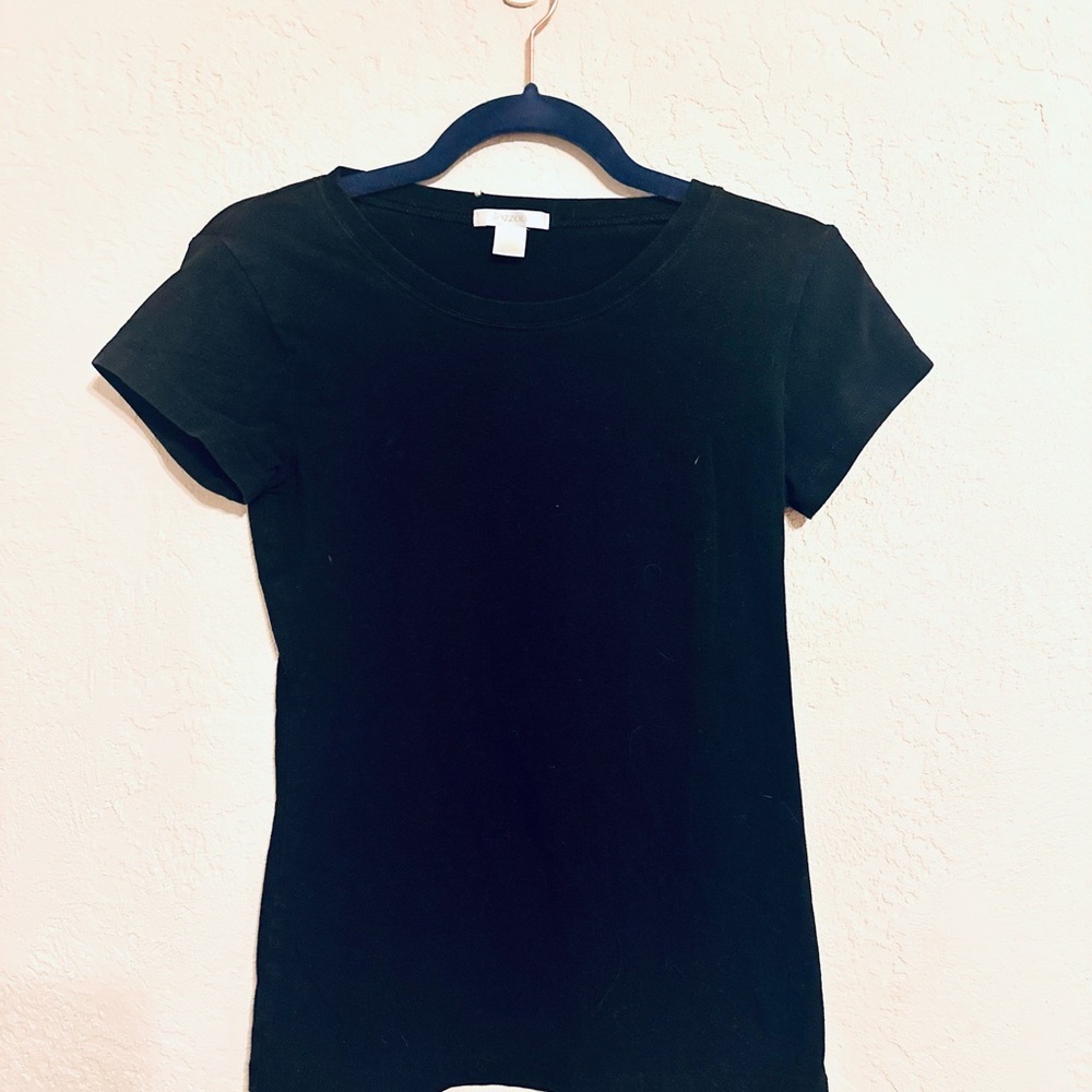 Bozzolo Women’s Large Stretch Black Short Sleeve Crew Neck Tee EUC